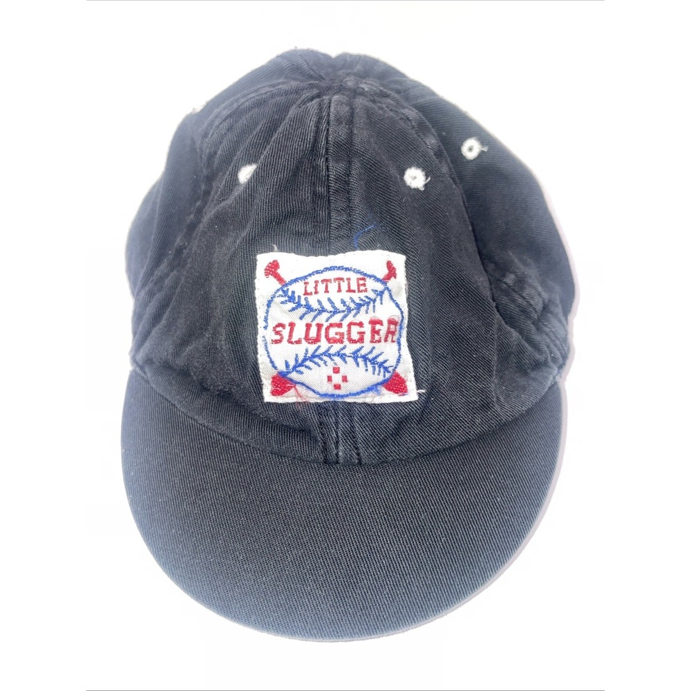 Vintage Kids Little Slugger Baseball Hat Ages 2-4 Navy Blue Cap Hat RN 82819